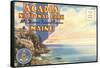 Postcard Folder, Acadia National Park, Maine-null-Framed Stretched Canvas