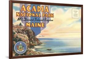 Postcard Folder, Acadia National Park, Maine-null-Framed Art Print