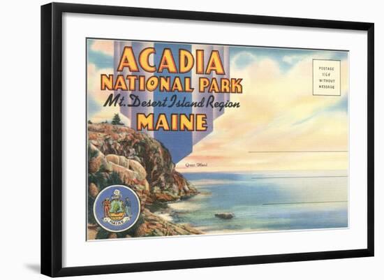 Postcard Folder, Acadia National Park, Maine-null-Framed Art Print