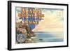 Postcard Folder, Acadia National Park, Maine-null-Framed Art Print