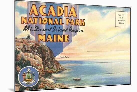 Postcard Folder, Acadia National Park, Maine-null-Mounted Art Print
