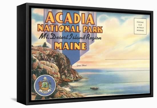 Postcard Folder, Acadia National Park, Maine-null-Framed Stretched Canvas