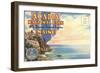 Postcard Folder, Acadia National Park, Maine-null-Framed Art Print