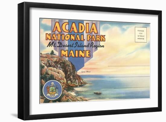 Postcard Folder, Acadia National Park, Maine-null-Framed Art Print