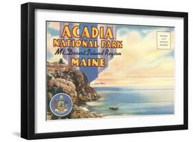 Postcard Folder, Acadia National Park, Maine-null-Framed Art Print