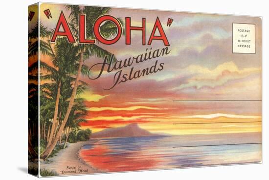 Postcard Folder, Aloha, Hawaiian Islands-null-Stretched Canvas