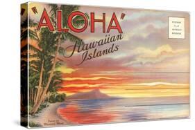 Postcard Folder, Aloha, Hawaiian Islands-null-Stretched Canvas