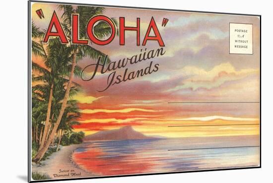 Postcard Folder, Aloha, Hawaiian Islands-null-Mounted Art Print