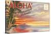 Postcard Folder, Aloha, Hawaiian Islands-null-Stretched Canvas