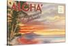 Postcard Folder, Aloha, Hawaiian Islands-null-Stretched Canvas