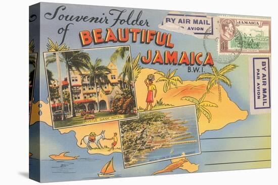 Postcard Folder, Beautiful Jamaica-null-Stretched Canvas