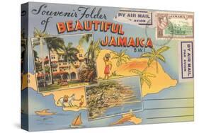 Postcard Folder, Beautiful Jamaica-null-Stretched Canvas