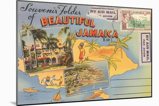 Postcard Folder, Beautiful Jamaica-null-Mounted Art Print