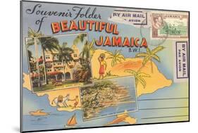 Postcard Folder, Beautiful Jamaica-null-Mounted Art Print