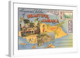 Postcard Folder, Beautiful Jamaica-null-Framed Art Print