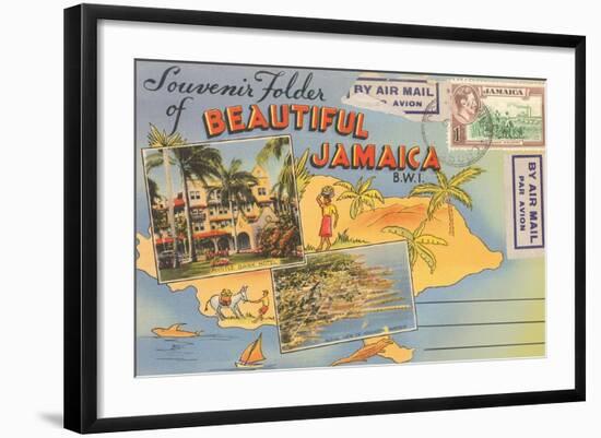 Postcard Folder, Beautiful Jamaica-null-Framed Art Print