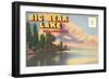 Postcard Folder, Big Bear Lake, California-null-Framed Art Print