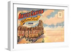 Postcard Folder, Bryce Canyon National Park, Utah-null-Framed Art Print