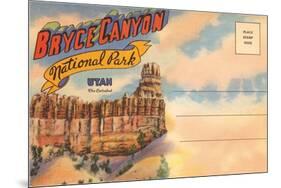Postcard Folder, Bryce Canyon National Park, Utah-null-Mounted Premium Giclee Print