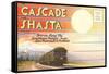 Postcard Folder, Cascade, Shasta, Routes-null-Framed Stretched Canvas