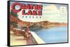 Postcard Folder, Greetings from Crater Lake, Oregon-null-Framed Stretched Canvas