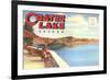 Postcard Folder, Greetings from Crater Lake, Oregon-null-Framed Art Print