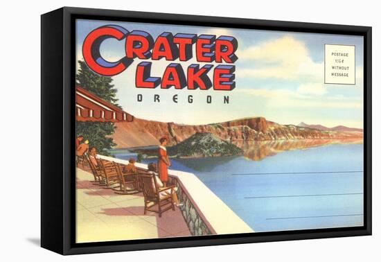 Postcard Folder, Greetings from Crater Lake, Oregon-null-Framed Stretched Canvas