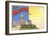 Postcard Folder, Greetings from Madison, Wisconsin-null-Framed Art Print