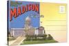Postcard Folder, Greetings from Madison, Wisconsin-null-Stretched Canvas