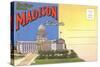 Postcard Folder, Greetings from Madison, Wisconsin-null-Stretched Canvas