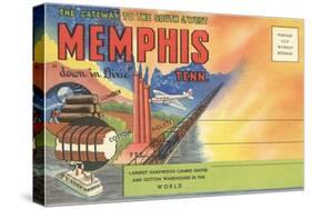 Postcard Folder, Memphis, Tennessee, Down in Dixie-null-Stretched Canvas