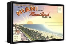 Postcard Folder, Miami, Florida-null-Framed Stretched Canvas