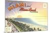 Postcard Folder, Miami, Florida-null-Mounted Premium Giclee Print