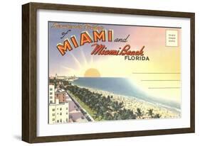 Postcard Folder, Miami, Florida-null-Framed Art Print