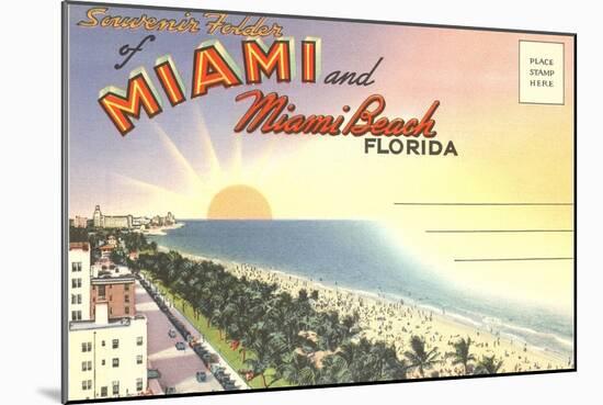 Postcard Folder, Miami, Florida-null-Mounted Art Print