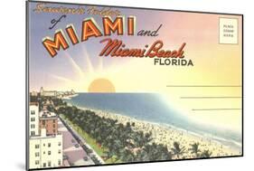 Postcard Folder, Miami, Florida-null-Mounted Art Print