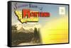 Postcard Folder, Montana-null-Framed Stretched Canvas