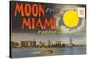 Postcard Folder, Moon over Miami, Florida-null-Stretched Canvas