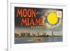 Postcard Folder, Moon over Miami, Florida-null-Framed Art Print