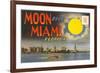 Postcard Folder, Moon over Miami, Florida-null-Framed Art Print