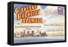 Postcard Folder, Oakland, Berkeley, Alameda, California-null-Framed Stretched Canvas