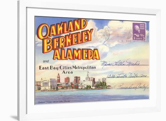 Postcard Folder, Oakland, Berkeley, Alameda, California-null-Framed Art Print