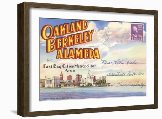 Postcard Folder, Oakland, Berkeley, Alameda, California-null-Framed Art Print