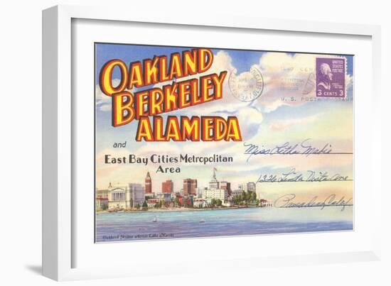 Postcard Folder, Oakland, Berkeley, Alameda, California-null-Framed Art Print