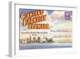 Postcard Folder, Oakland, Berkeley, Alameda, California-null-Framed Art Print
