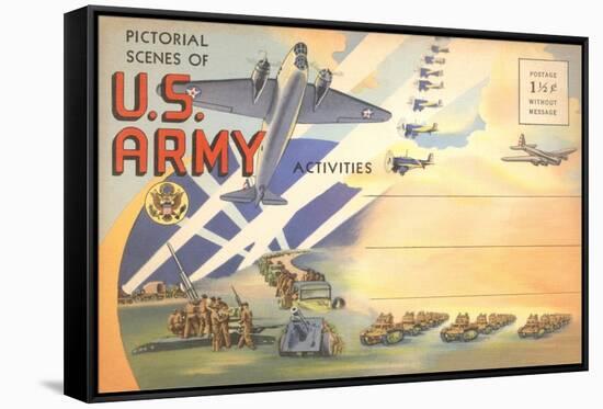 Postcard Folder of US Army-null-Framed Stretched Canvas