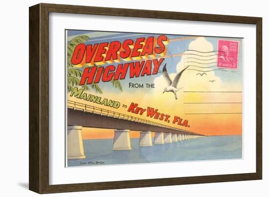 Postcard Folder, Overseas Highway, Key West, Florida-null-Framed Art Print