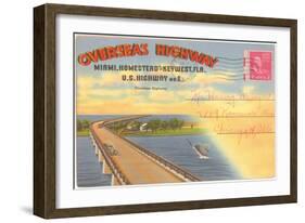 Postcard Folder, Overseas Highway-null-Framed Art Print