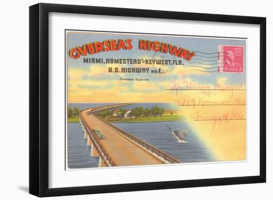 Postcard Folder, Overseas Highway-null-Framed Art Print