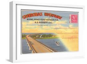 Postcard Folder, Overseas Highway-null-Framed Art Print